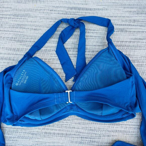 Athleta Swim Shirrendipity Halter Bikini Top Royal‎ Blue Size 32D/DD Wired - Picture 3 of 5